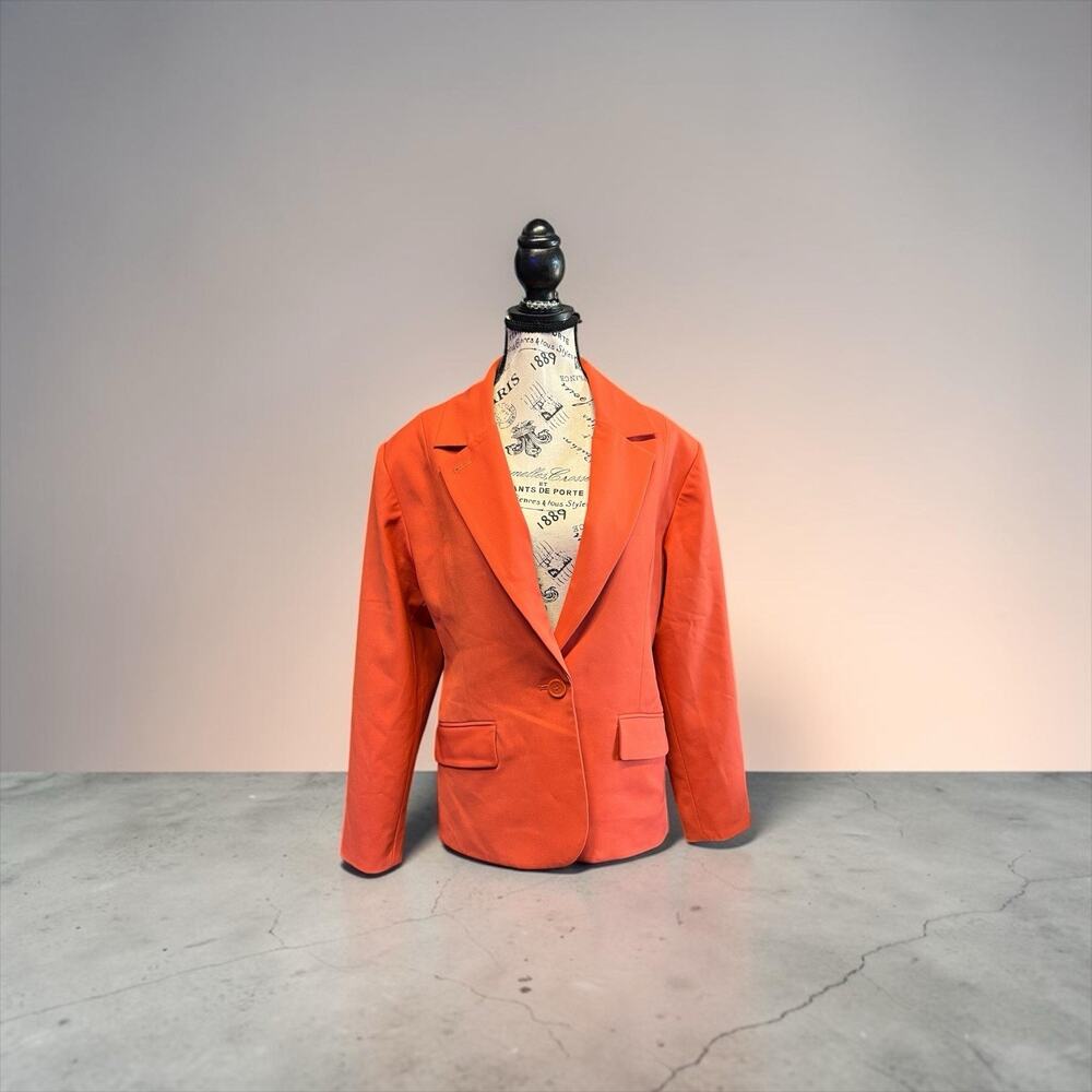 NWT Equipment Femme Acinta Blazer Chili Orange Single Button Jacket Sz 8